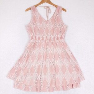 American Rag‎ Sleeveless Lace Dress Size L Pink Coquette Cottagecore Romantic